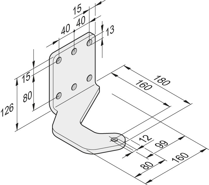 Torpfostenbeschlag 100/160 R