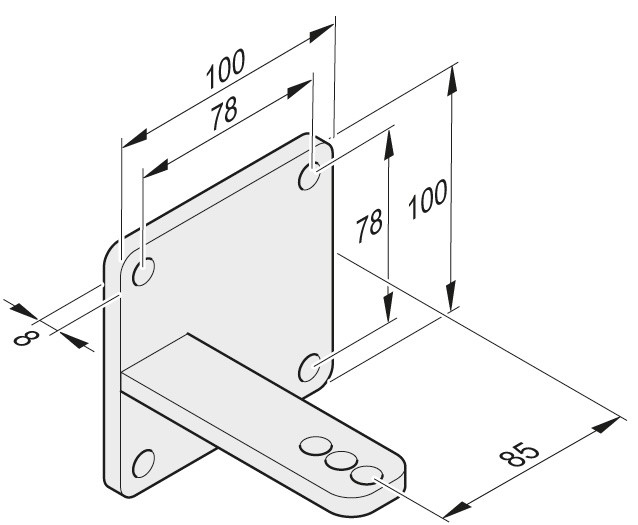 Torpfostenbeschlag 85/104 L + R, Edelstahl