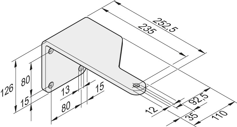 Torpfostenbeschlag 92/235 L