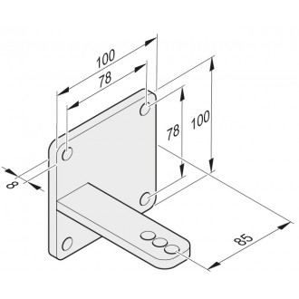 Torpfostenbeschlag 85/104 L + R, Edelstahl