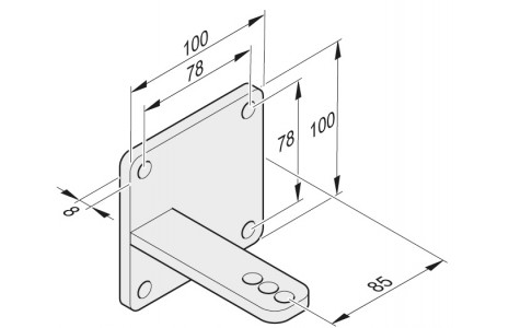 Torpfostenbeschlag 85/104 L + R, Edelstahl