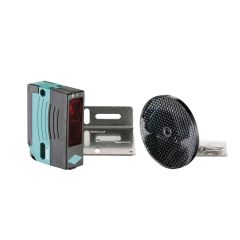 Zweiweg-Reflexions-Lichtschranke, nur auf einer Seite Stromzuführung erforderlich